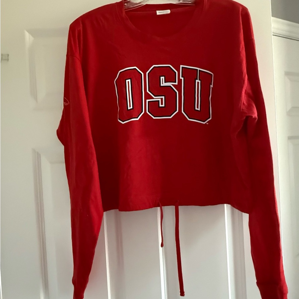 PINK Victoria's Secret Red OSU Crop Top